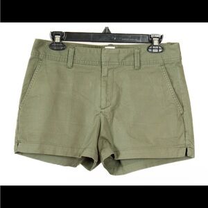 Gap Shorts Women’s 4 Green Chino City Short Cotton Stretch Pockets Flat Front